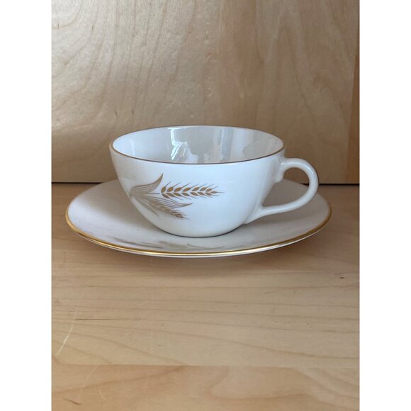 Lenox Other - Lenox Wheat Cup & Saucer Set – Mid-Century 1950s–60s Ivory China 24K Gold Trim U
